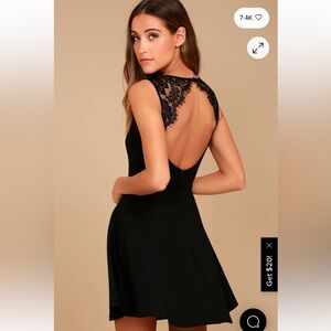 Need You Close Black Lace Backless Skater Dress